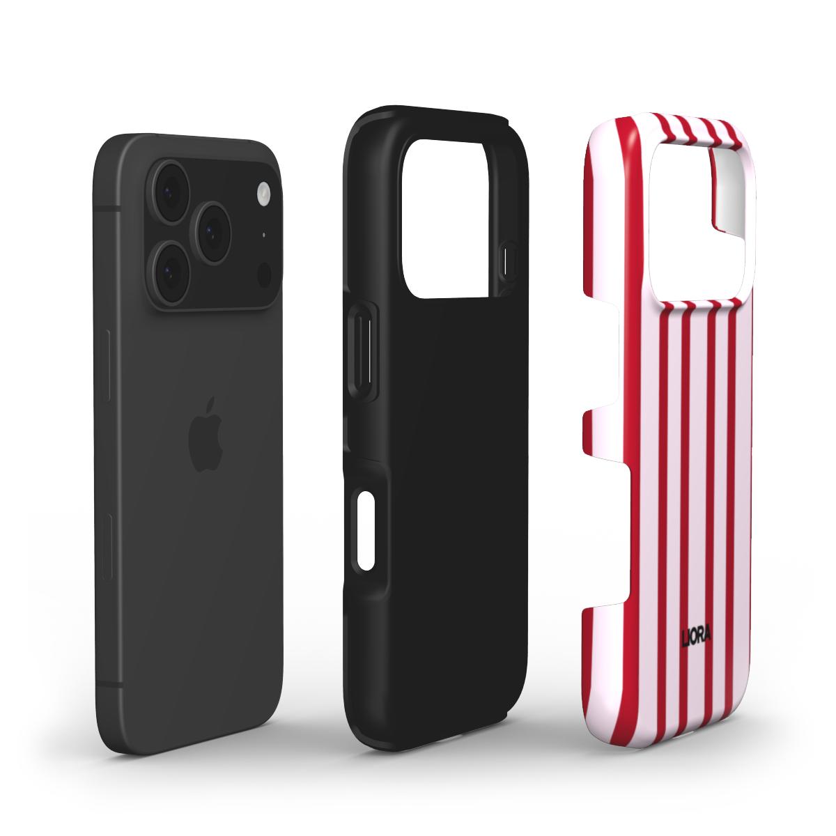 Strawberry Stripes – Without MagSafe Phone Case