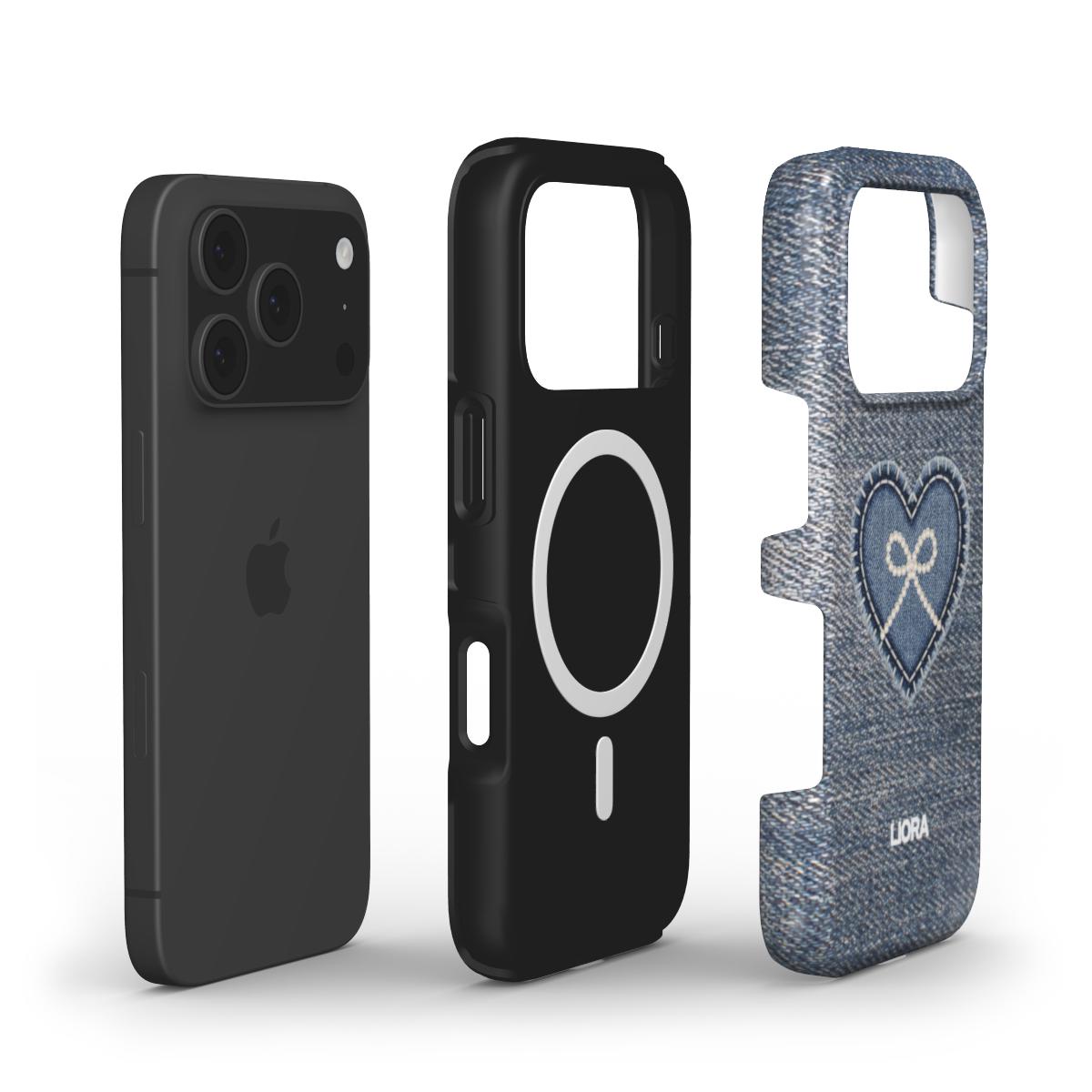Denim Infinity Heart - MagSafe Tough Phone Case