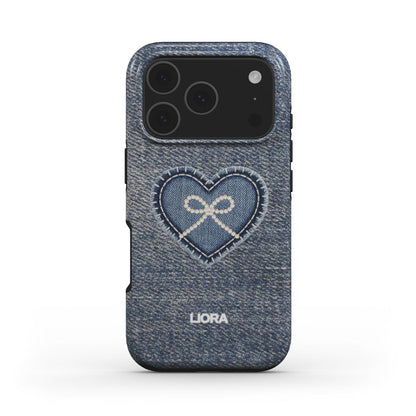 Denim Infinity Heart – Without MagSafe Phone Case