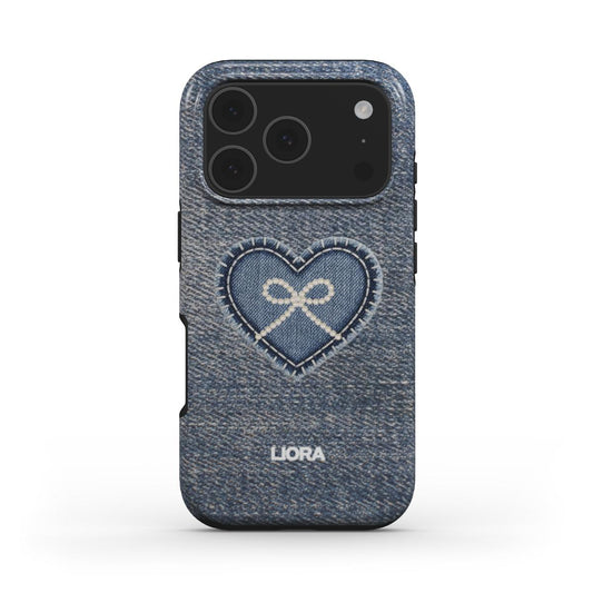 Denim Infinity Heart – Without MagSafe Phone Case