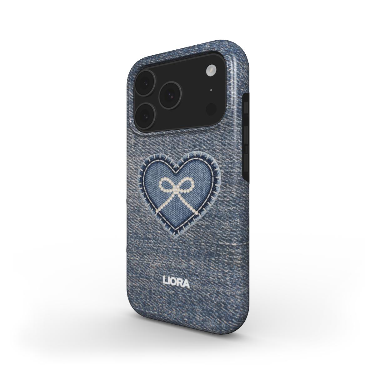 Denim Infinity Heart - MagSafe Tough Phone Case