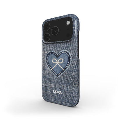 Denim Infinity Heart - Snap Phone Case