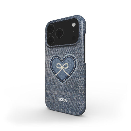 Denim Infinity Heart - Snap Phone Case