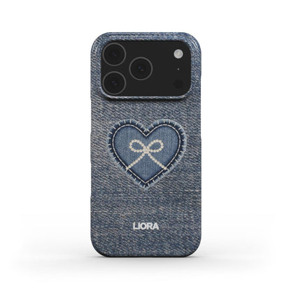 Denim Infinity Heart - Snap Phone Case
