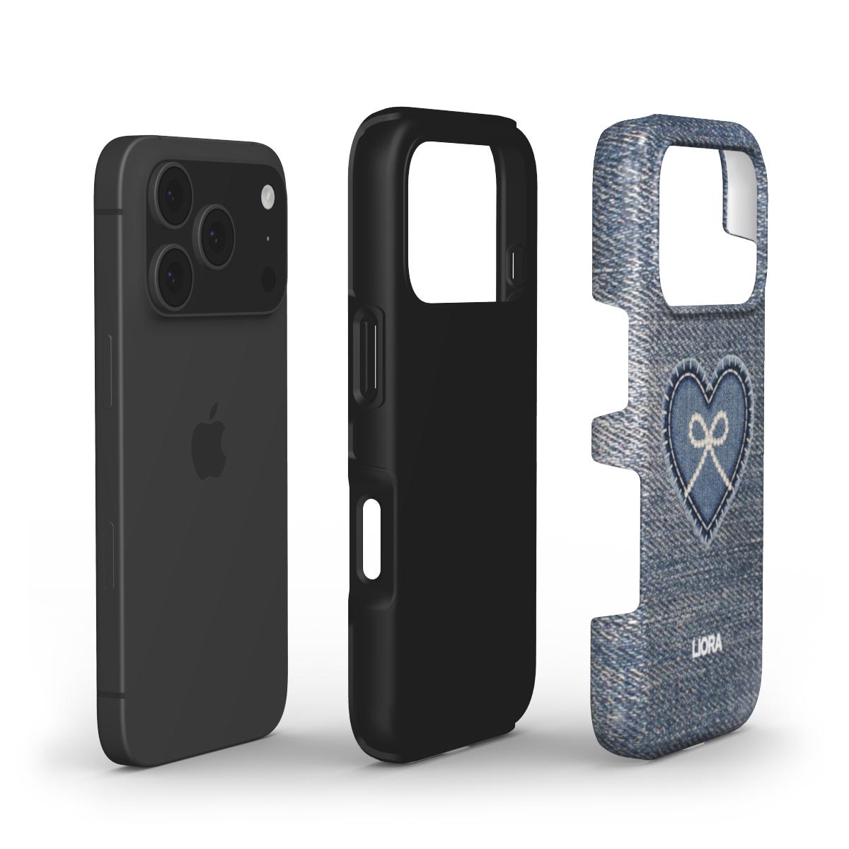 Denim Infinity Heart – Without MagSafe Phone Case