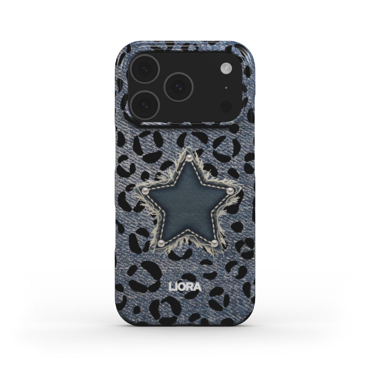 Denim Star Leopard – Snap Phone Case
