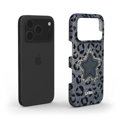 Denim Star Leopard – Snap Phone Case
