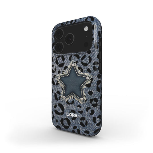Denim Star Leopard – Without MagSafe Phone Case