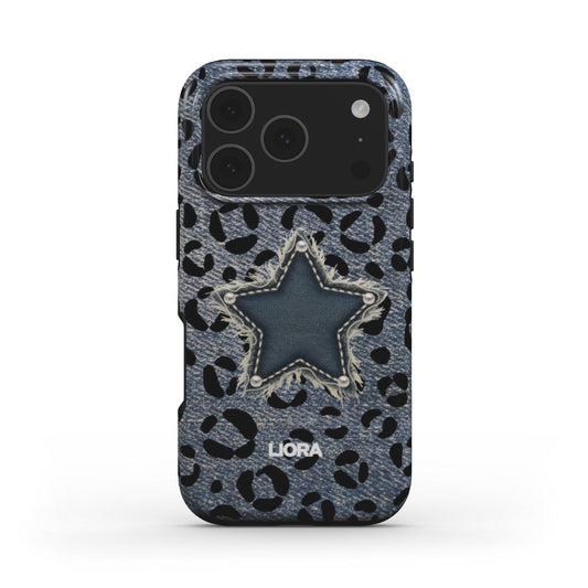 Denim Star Leopard – Without MagSafe Phone Case